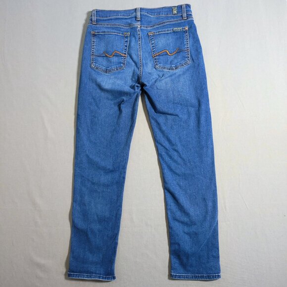 7 For All Mankind jeans women's size 28 ink blue colour Roxanne ankle crop denim - Picture 3 of 15